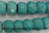 CWB453 15.5 inches 10*14mm faceted rondelle howlite turquoise beads