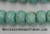 CWB457 15.5 inches 12*16mm faceted rondelle howlite turquoise beads