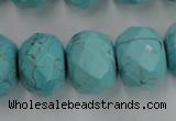 CWB462 15.5 inches 14*20mm faceted rondelle howlite turquoise beads