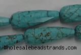 CWB472 15.5 inches 10*30mm faceted teardrop howlite turquoise beads