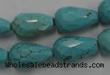 CWB473 15.5 inches 12*20mm faceted teardrop howlite turquoise beads