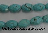 CWB481 15.5 inches 8*12mm faceted rice howlite turquoise beads