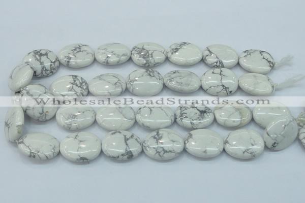 CWB53 15.5 inches 20*25mm oval natural white howlite gemstone beads