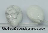 CWB54 20*30mm top-drilled teardrop natural white howlite gemstone beads