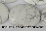 CWB60 15.5 inches 30*40mm oval natural white howlite beads wholesale