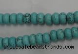 CWB683 15.5 inches 4*7mm rondelle howlite turquoise beads wholesale