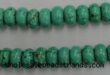 CWB685 15.5 inches 6*10mm rondelle howlite turquoise beads wholesale