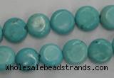 CWB702 15.5 inches 11mm flat round howlite turquoise beads