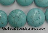 CWB710 15.5 inches 20mm flat round howlite turquoise beads