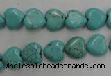 CWB714 15.5 inches 10*10mm heart howlite turquoise beads wholesale