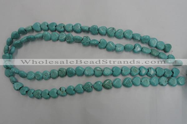 CWB714 15.5 inches 10*10mm heart howlite turquoise beads wholesale