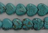 CWB715 15.5 inches 12*12mm heart howlite turquoise beads wholesale