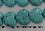 CWB718 15.5 inches 18*18mm heart howlite turquoise beads wholesale