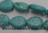 CWB724 15.5 inches 13*18mm flat teardrop howlite turquoise beads