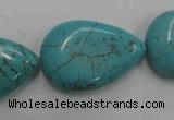 CWB728 15.5 inches 20*30mm flat teardrop howlite turquoise beads