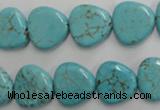 CWB748 15.5 inches 14*14mm triangle howlite turquoise beads wholesale