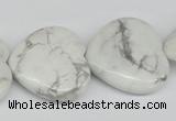 CWB76 15.5 inches 30*30mm heart natural white howlite beads