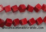 CWB761 15.5 inches 6*6mm cube howlite turquoise beads wholesale