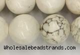 CWB804 15.5 inches 12mm round white howlite turquoise beads