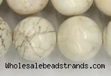 CWB805 15.5 inches 14mm round white howlite turquoise beads