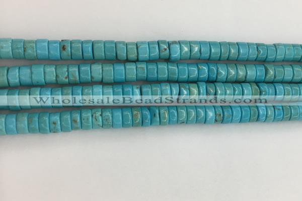 CWB840 15.5 inches 3*6mm tyre howlite turquoise beads wholesale