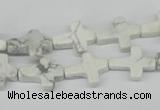 CWB88 15.5 inches 12*15mm cross natural white howlite beads