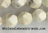 CWB886 15.5 inches 8mm faceted nuggets white howlite turquoise beads