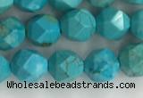 CWB889 15.5 inches 6mm faceted nuggets howlite turquoise beads