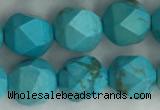 CWB890 15.5 inches 8mm faceted nuggets howlite turquoise beads