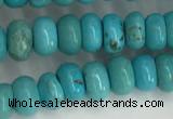 CWB895 15.5 inches 4*6mm rondelle howlite turquoise beads