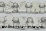 CWB90 15.5 inches 10*15mm double drilled natural white howlite beads