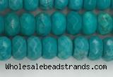 CWB902 15.5 inches 4*6mm faceted rondelle howlite turquoise beads