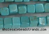 CWB909 15.5 inches 4*4mm cube howlite turquoise beads wholesale