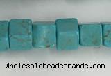 CWB910 15.5 inches 6*6mm cube howlite turquoise beads wholesale