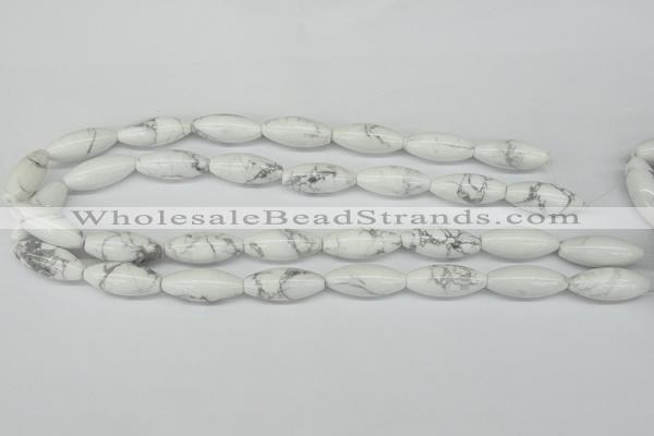 CWB92 15.5 inches 10*25mm rice natural white howlite beads