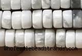 CWB920 15.5 inches 2*4mm heishi white howlite turquoise beads