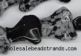 CWG06 15.5 inches 25*33mm wavy freeform snowflake obsidian beads