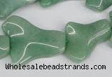 CWG07 15.5 inches 25*33mm wavy freeform green aventurine beads