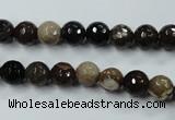 CWJ211 15.5 inches 6mm faceted round wood jasper gemstone beads