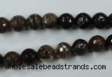 CWJ212 15.5 inches 8mm faceted round wood jasper gemstone beads