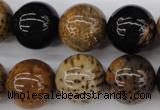 CWJ285 15.5 inches 17mm round wood jasper gemstone beads wholesale