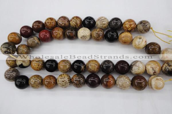 CWJ285 15.5 inches 17mm round wood jasper gemstone beads wholesale