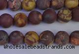 CWJ421 15.5 inches 6mm round matte wood eye jasper beads