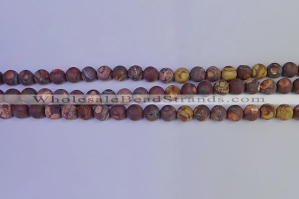 CWJ422 15.5 inches 8mm round matte wood eye jasper beads