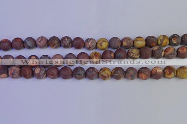 CWJ424 15.5 inches 12mm round matte wood eye jasper beads