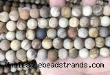 CWJ442 15.5 inches 8mm round matte wood jasper beads wholesale