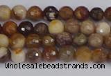 CWJ475 15.5 inches 4mm faceted round wood jasper gemstone beads