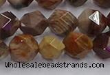 CWJ493 15.5 inches 12mm faceted nuggets wood jasper beads