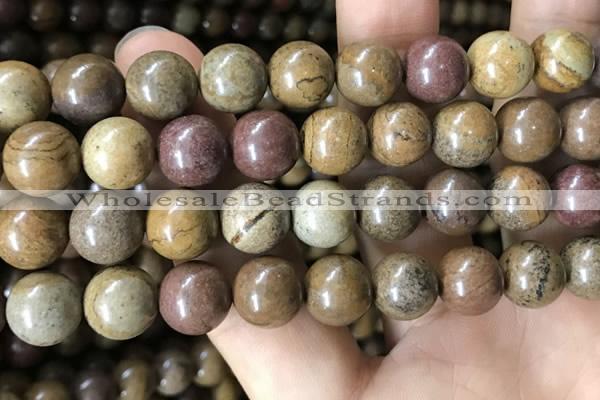 CWJ566 15.5 inches 12mm round wood jasper beads wholesale