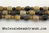 CWJ588 15.5 inches 10mm round & 13*15mm - 15*18mm rice wooden jasper beads